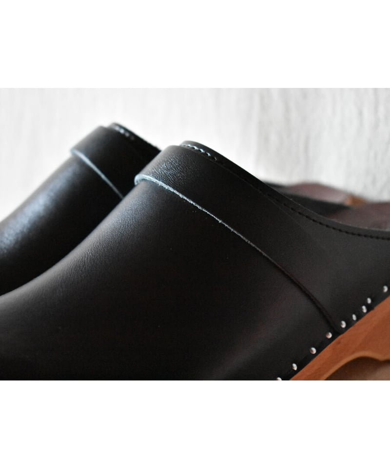 TROENTORP Da Vinci Clog レザー サボ クロッグ 木底 BLACK | TROENTORP Da Vinci Clog レザー サボ クロッグ 木底 BLACK |