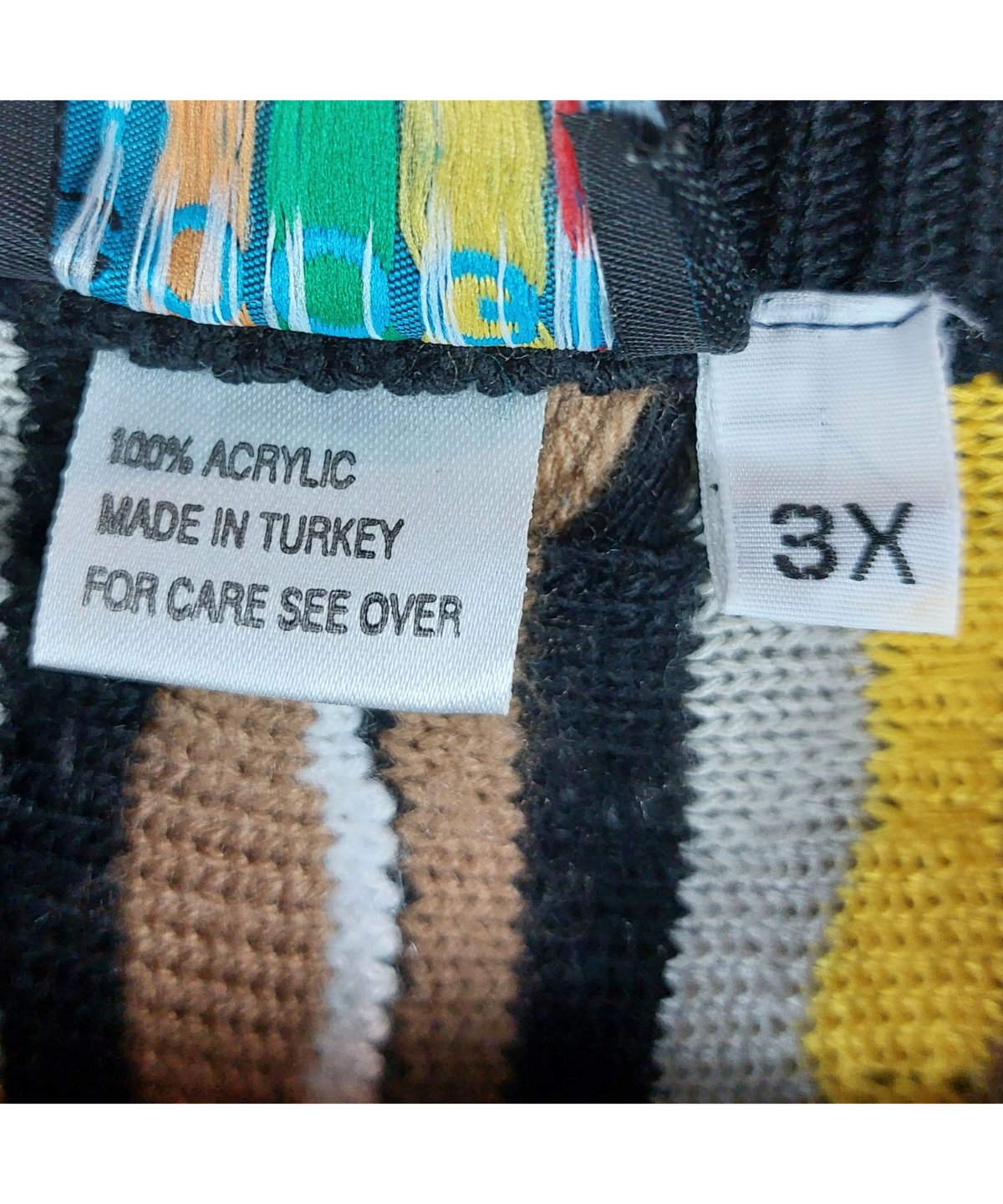 used 】coogi 3Dニット マルチカラー 立体 編込み ビッグサイズ 