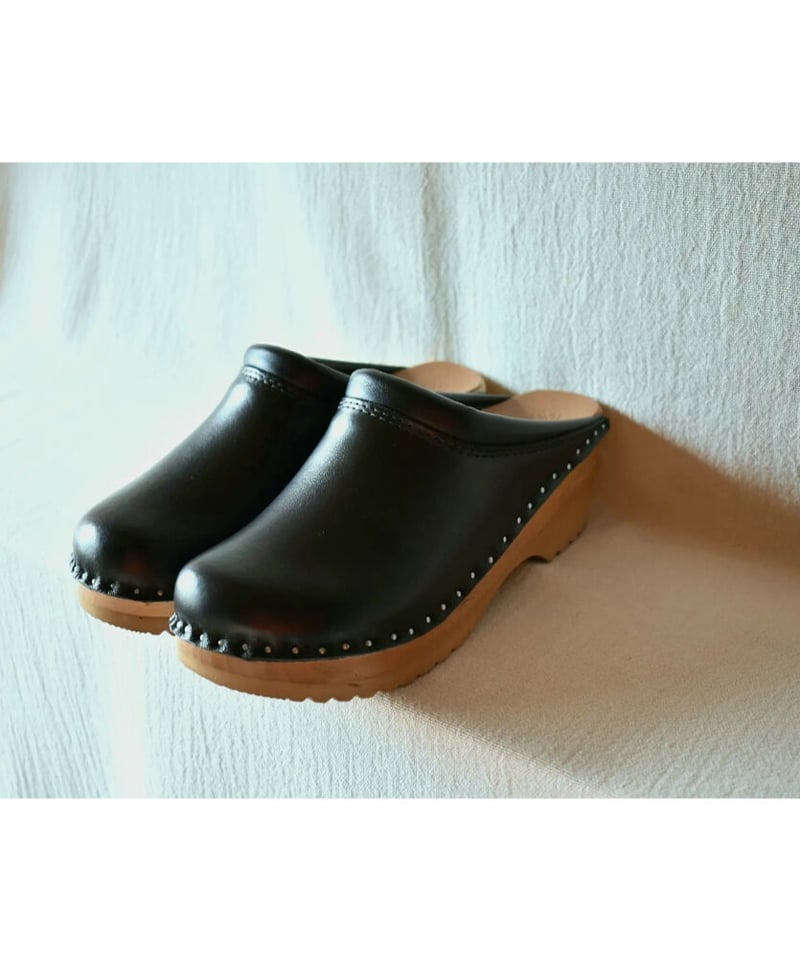 TROENTORP Rembrandt Clog レザー サボ クロッグ 木底 BLACK |