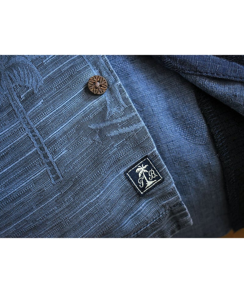 Rinceaux 再構築リメイク 開襟シルクシャツ (ONE SIZE) BLUE
