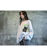 Rinceaux 正絹古布 裂織り REMAKE  POCKET SWEATSHIRT  WHITE