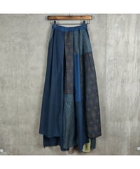 Rinceaux 正絹 パッチワークイージースカート＃1 (ONE SIZE) NAVY BLUE