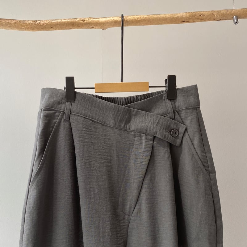Linen like wrap pants 【ハモミシノオトナフク】 | hamomisi
