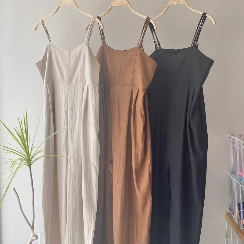 ☆Eaphi linen like fringe salopette☆ブラック Linen Overalls by Black Crane - La Garçonne