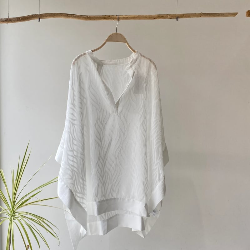 ポンチョ　テラコッタ　AGNONA M Lサイズ　ゆとり Sheer Jacquard Poncho 【ハモミシノオトナフク】 | hamomisi