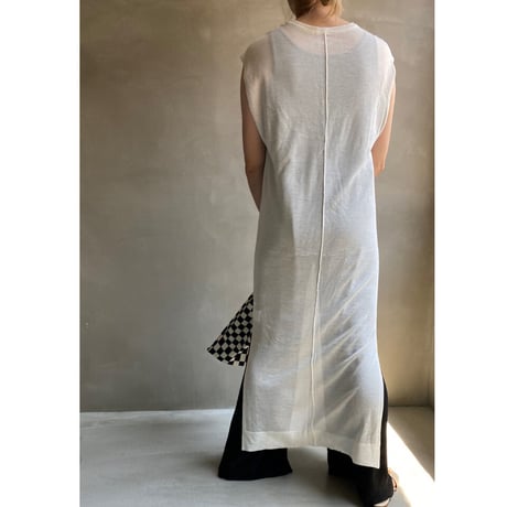 sheer knit north slit one piece 【ハモミシノオトナフク】