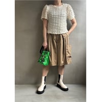 High waist tuck half pants【ハモミシノオトナフク】