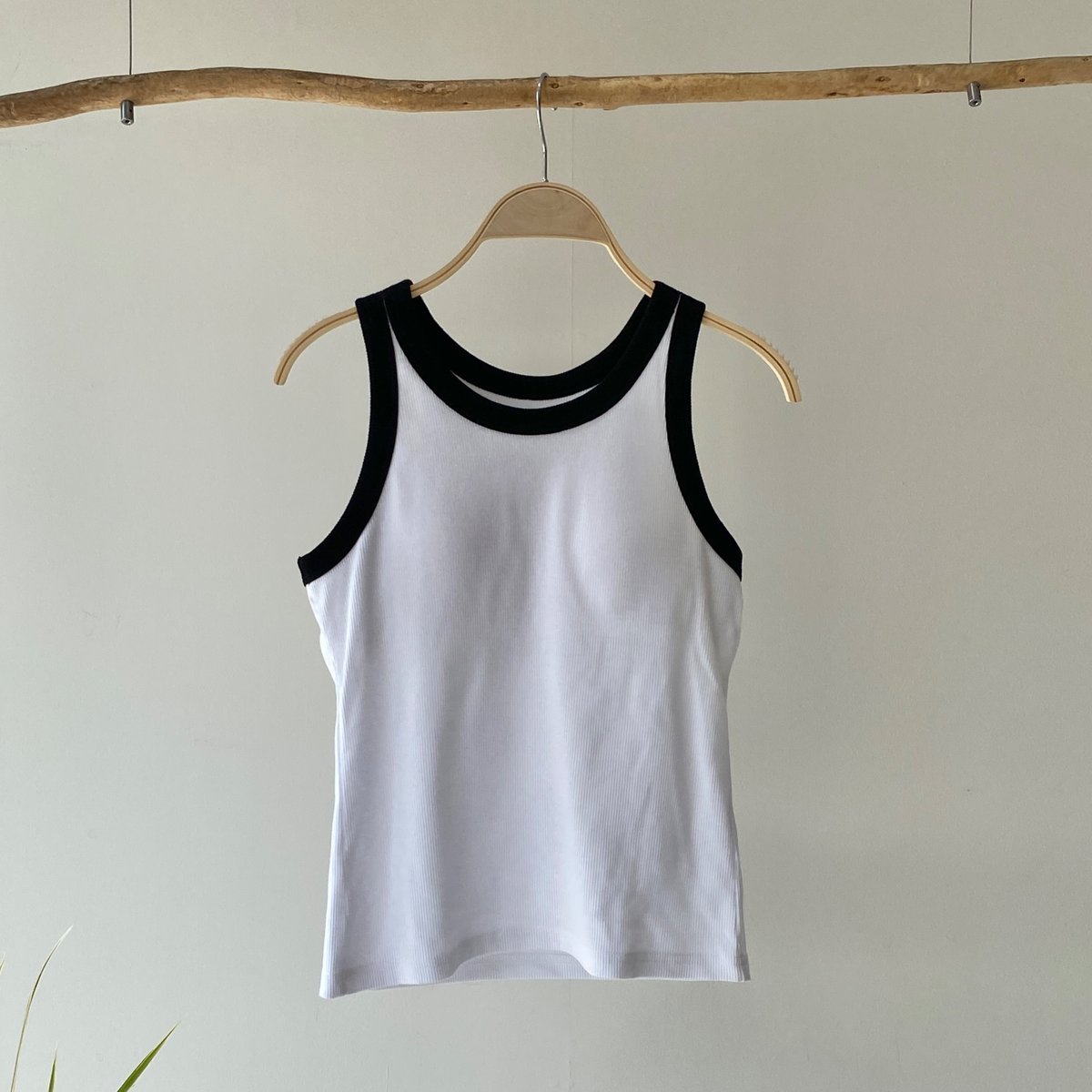 gypsohila American Sleeve Tank ホワイト　M 新品 Bicolor American sleeve tank top【ハモミシノオトナフク】 |
