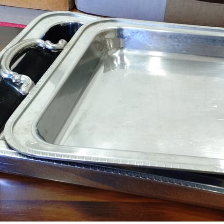 【中古品】ステンレス　深型フードパンとウォーターパンのセット