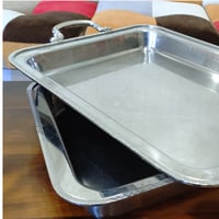 【中古品】ステンレス　深型フードパンとウォーターパンのセット