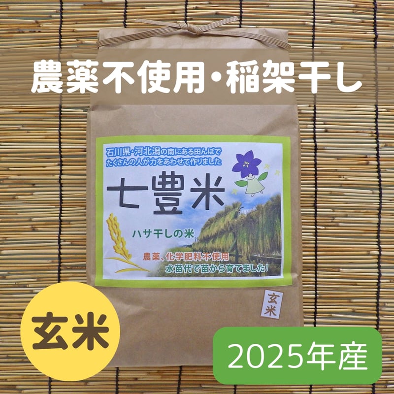 2025年産【七豊米・玄米】農薬不使用14年・稲架干しの米 | カホクガタ