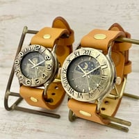 アンティーク調 ペアウォッチ Explorer-JB2-S&M＆ Index1-B-S&M Sun&Moon（JUM65S&M＆64B-S&M）ハンドメイド腕時計 手作り時計 メンズ レディース