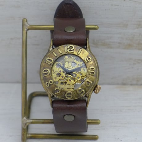 アンティーク調 ペアウォッチ 機械式 手巻きBrass(真鍮)36mm＆手巻きBrass(真鍮)32mm（BHW058B2＆BHW014） ハンドメイド腕時計 手作り時計 メンズ レディース