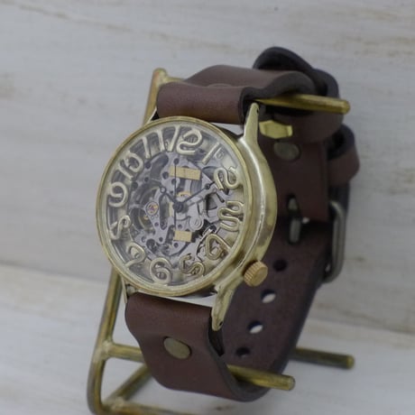 自動巻き スケルトン（BAM022）機械式 アンティーク調 ハンドメイド腕時計 オリジナル時計 メンズ レディース
