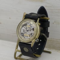 手巻き アラビア数字インデックス（BHW071）機械式 アンティーク調 ハンドメイド腕時計 オリジナル時計 メンズ