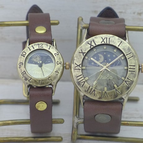 アンティーク調 ペアウォッチ Explorer-JB2-S&M & Strap Lady-B-S&M（JUM65S&M＆289S） ハンドメイド腕時計 手作り時計 メンズ レディース