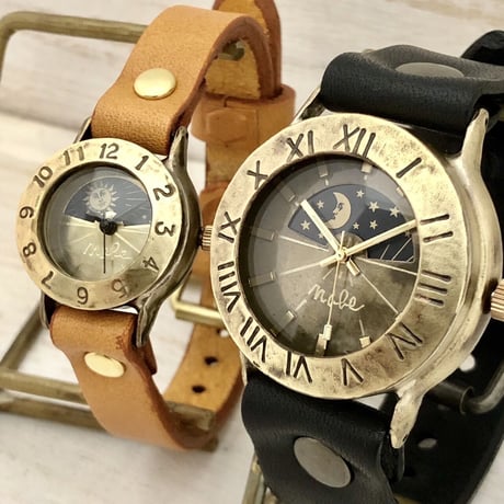 アンティーク調 ペアウォッチ Explorer-JB2-S&M & Strap Lady-B-S&M（JUM65S&M＆289S） ハンドメイド腕時計 手作り時計 メンズ レディース