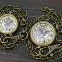アンティーク調 ペアウォッチ 懐中時計ペア CrescentMoon懐中-JB＆CrescentMoon懐中-MB（JUM158CM＆379CM） ハンドメイド懐中時計 手作り時計 メンズ レディース