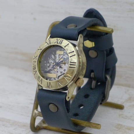 手巻き　ローマ数字ベゼル（BHW014B）機械式 アンティーク調 ハンドメイド腕時計 オリジナル時計 メンズ レディース
