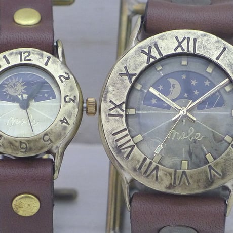 アンティーク調 ペアウォッチ Explorer-JB2-S&M & Strap Lady-B-S&M（JUM65S&M＆289S） ハンドメイド腕時計 手作り時計 メンズ レディース