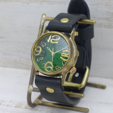 On Time-B カラーダイアル GR文字盤（214B）アンティーク調 ハンドメイド腕時計 手作り時計 メンズ レディース