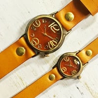 アンティーク調 ペアウォッチ J.S.B.2＆305B（JUM38B＆Lady on Time-B） ハンドメイド腕時計 手作り時計 メンズ レディース