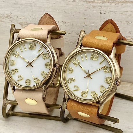 アンティーク調 ペアウォッチ  J.B. 白文字盤（JUM31）ペアセット アンティーク調 ハンドメイド腕時計 オリジナル時計