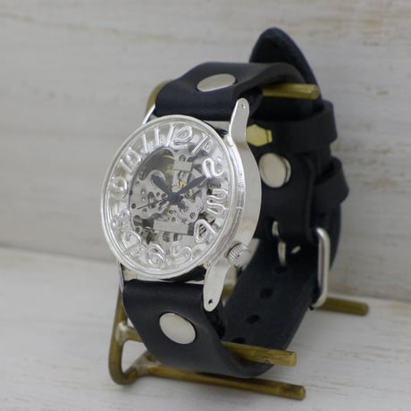 手巻き Silver（SHW060）機械式  アンティーク調 ハンドメイド腕時計 オリジナル時計 メンズ