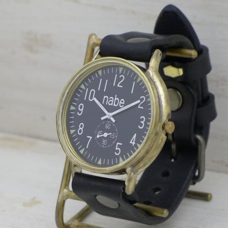 GRANDAD-B-SSP スモールセコンドBKプリント（JUM116SSP）アンティーク調 ハンドメイド腕時計 手作り時計 メンズ