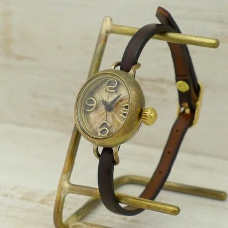 Lady's Brass（375） 真鍮 甲丸ケース  アンティーク調 ハンドメイド腕時計 手作り時計 レディース