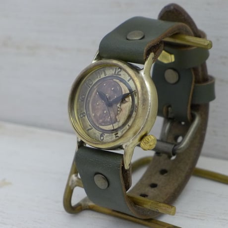 CrescentMoon-MB（352CM）アンティーク調 ハンドメイド腕時計 手作り時計 レディース