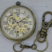 手巻き懐中時計 42mm ローマ.チェーン（BHW110）機械式  アンティーク調 ハンドメイド オリジナル懐中時計  メンズ レディース