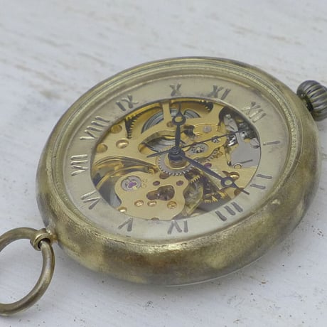 手巻き懐中時計 36mm ローマ.チェーン（BHW115）機械式  アンティーク調 ハンドメイド オリジナル懐中時計 メンズ レディース