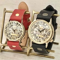 アンティーク調 ペアウォッチ 手巻き SV.CA 機械式＆手巻き SV.BR 機械式（BHW078＆BHW064）ハンドメイド腕時計 手作り時計 メンズ レディース