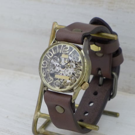 手巻き SV.BR（BHW064）機械式 アンティーク調 ハンドメイド腕時計 オリジナル時計 メンズ  レディース