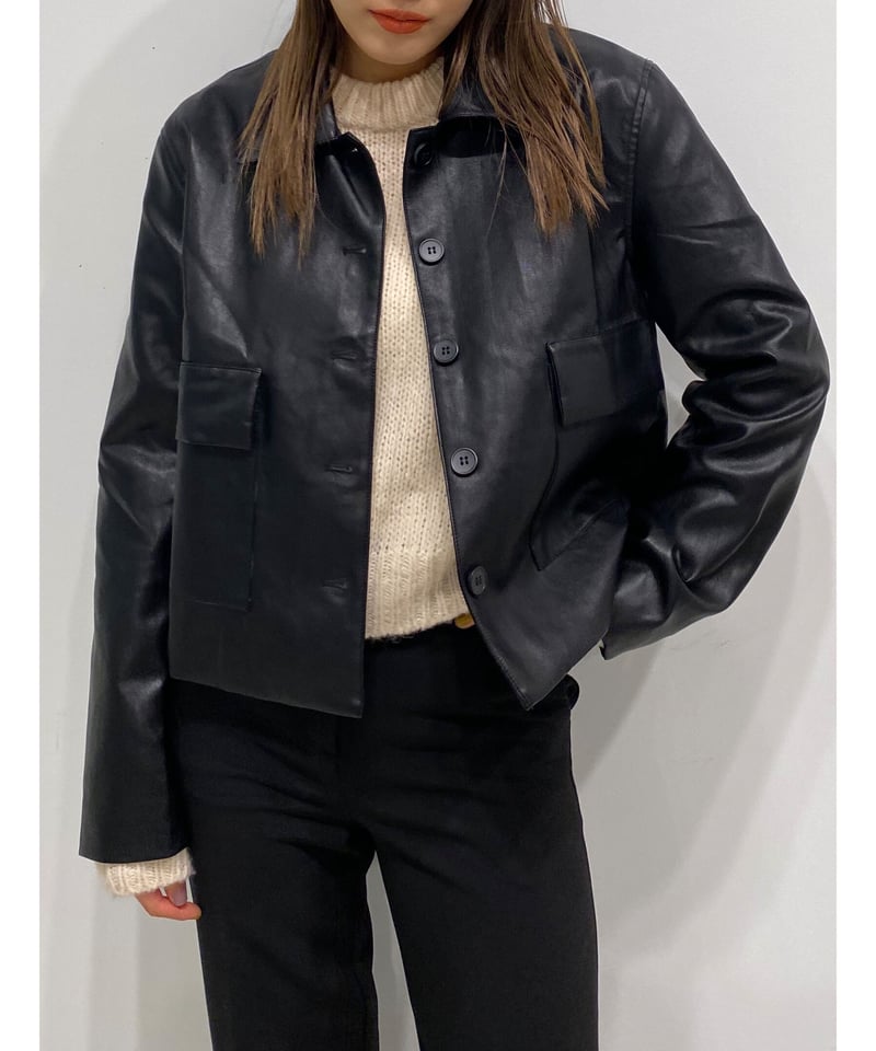 box leather jacket | LAZY AND EASY box leather jacket | LAZY AND EASY