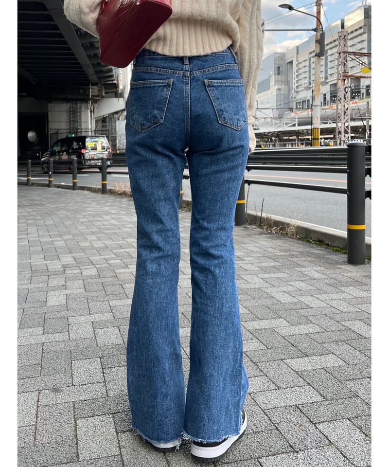 即納｠hem slit denim pants | LAZY AND EASY