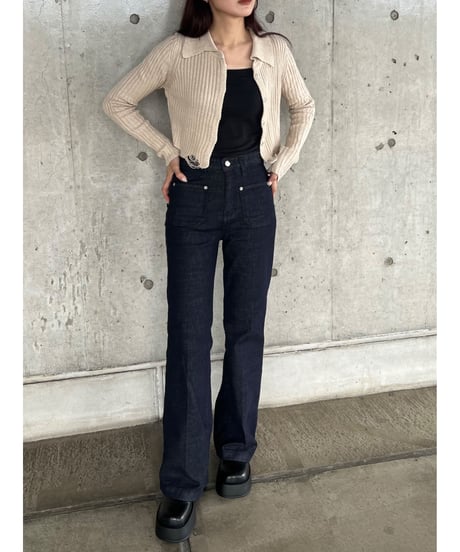 damage knit cardigan