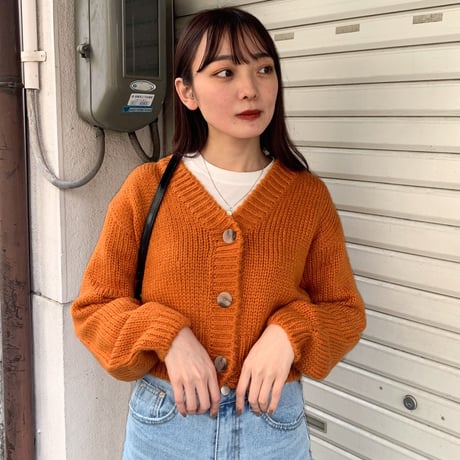 ｟即納｠cropped knit cardigan