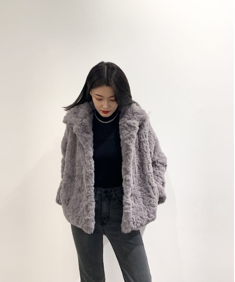 カラーレススムースファーコート smooth far coat | LAZY AND EASY