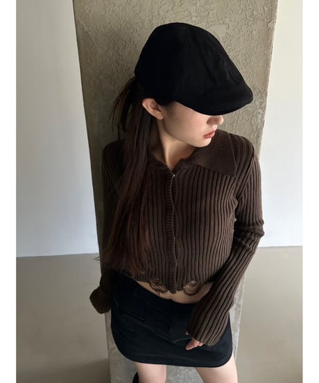 damage knit cardigan