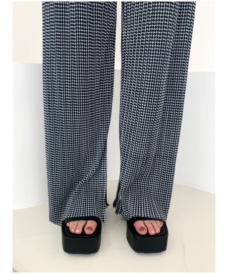 ｟即納｠hound check pleats pants