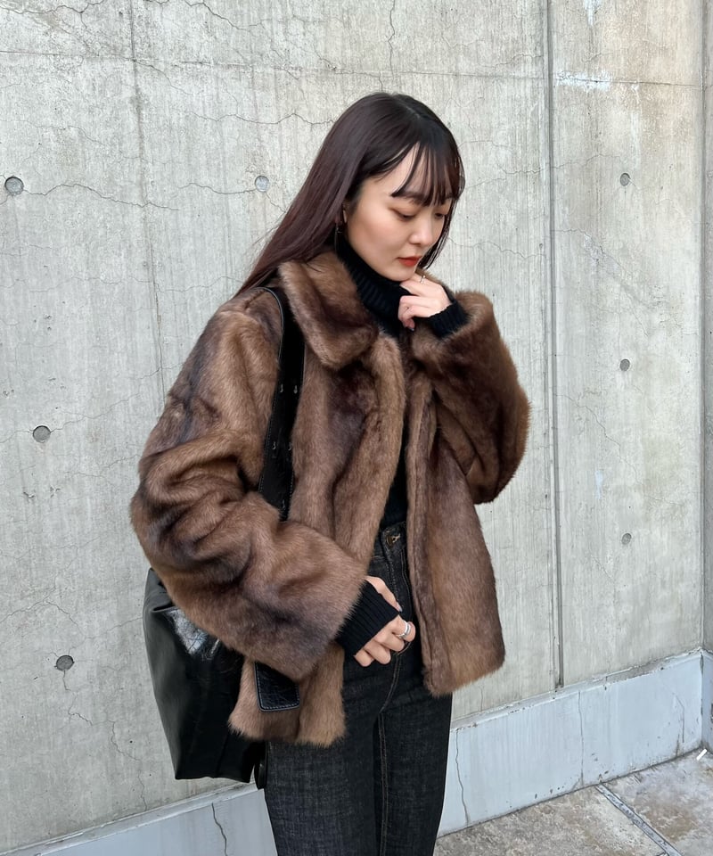 即納｠collar fake far jacket | LAZY AND EASY