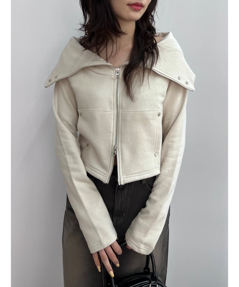 一部即納｠off shoulder zip up tops | LAZY AND EASY