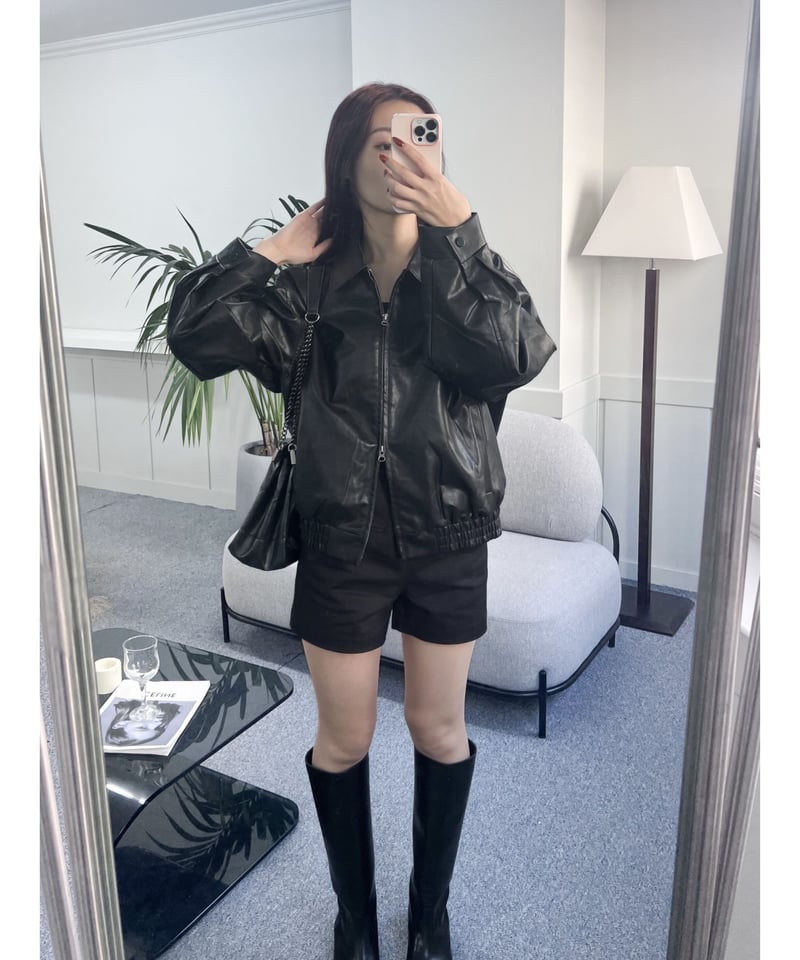 2zip leather jacket | LAZY AND EASY