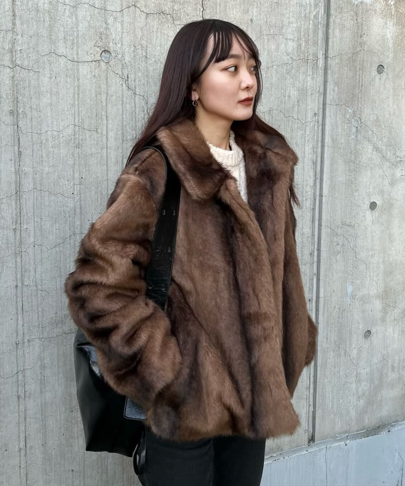 即納⦆collar fake far jacket | LAZY AND EASY 即納⦆collar fake far jacket | LAZY AND EASY