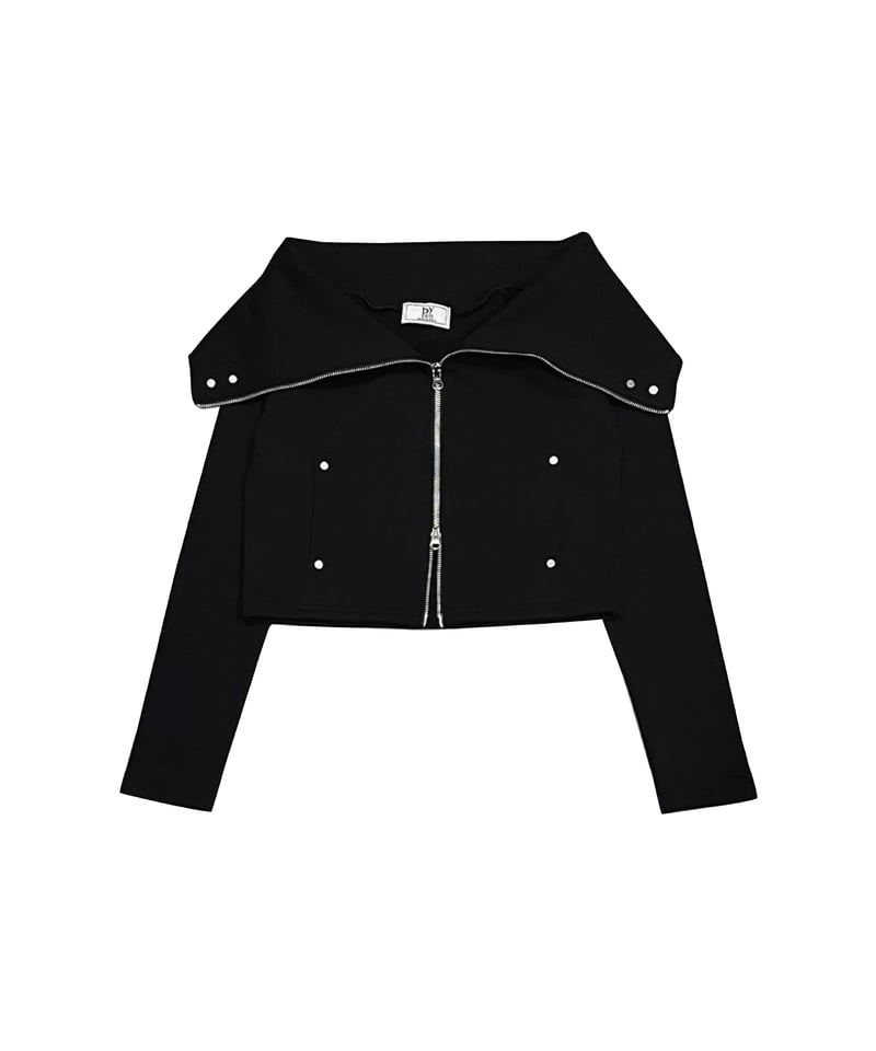 一部即納｠off shoulder zip up tops | LAZY AND EASY