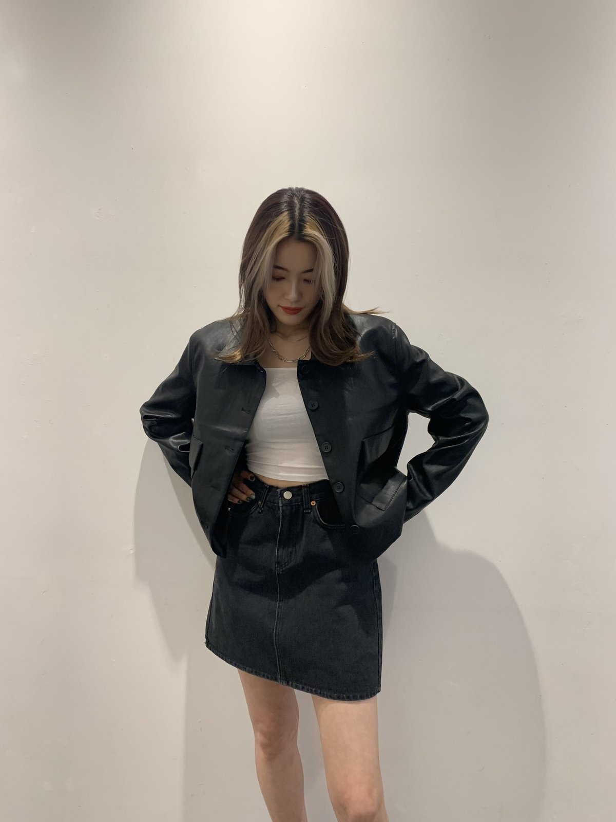INSTANTFUNK★ECO Leather Short Jacket★柔らかい着心地★人気 Sunflower - Short Leather Jacket in Black – Stoy