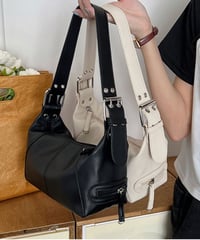 double buckle shoulder bag