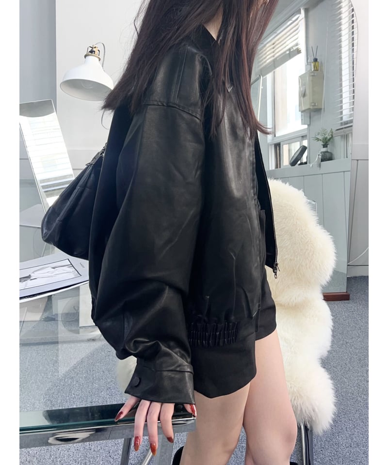 2zip leather jacket | LAZY AND EASY